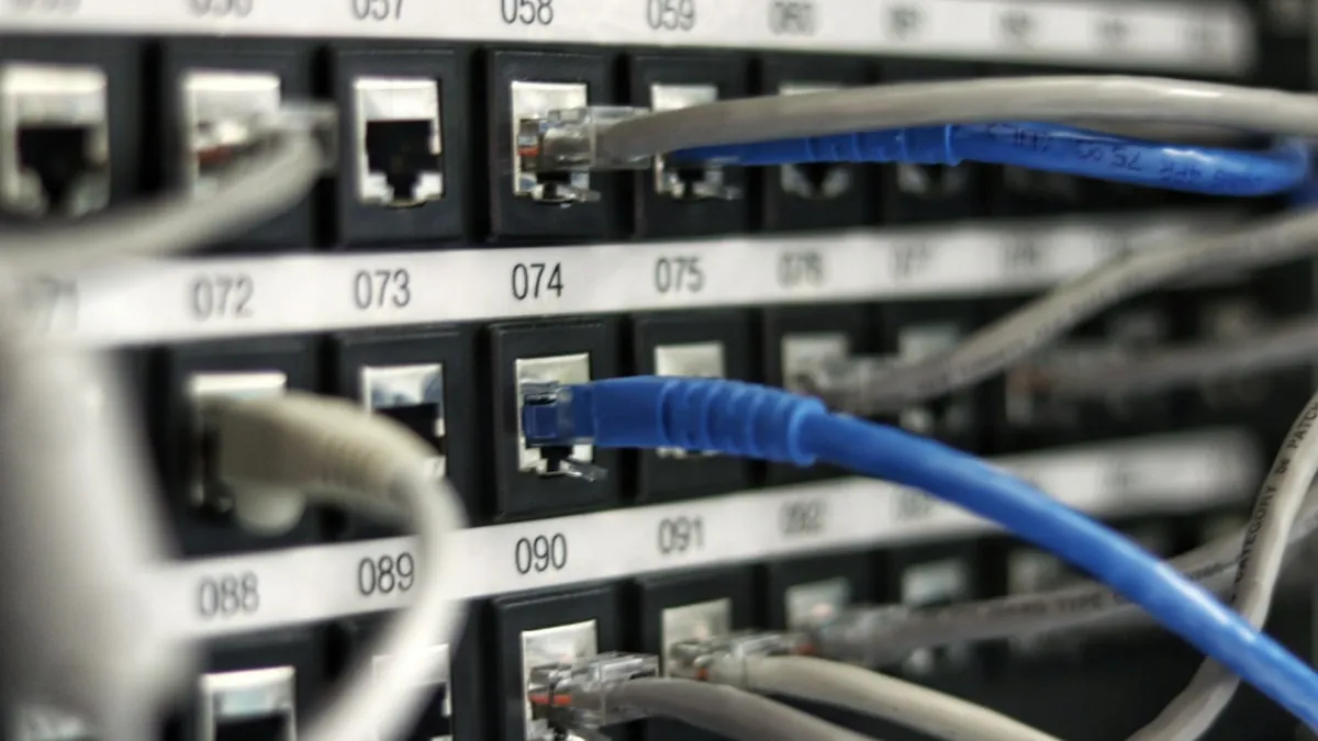 Network switch patch panel with cables