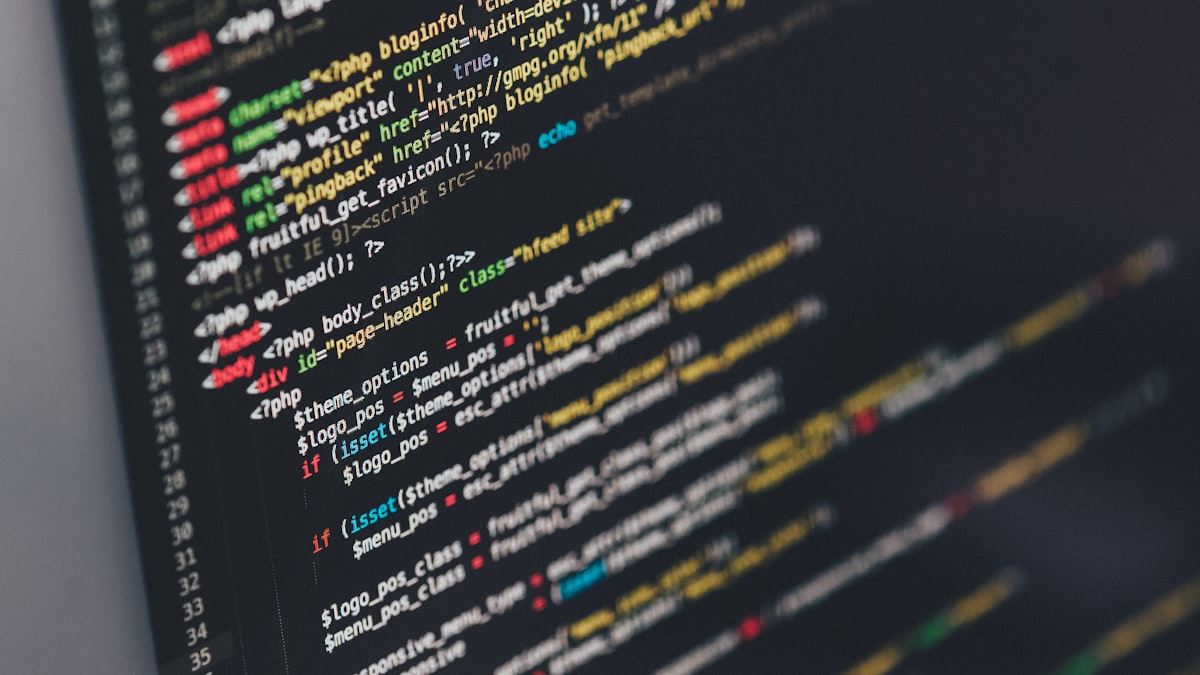 Source code displayed on a screen