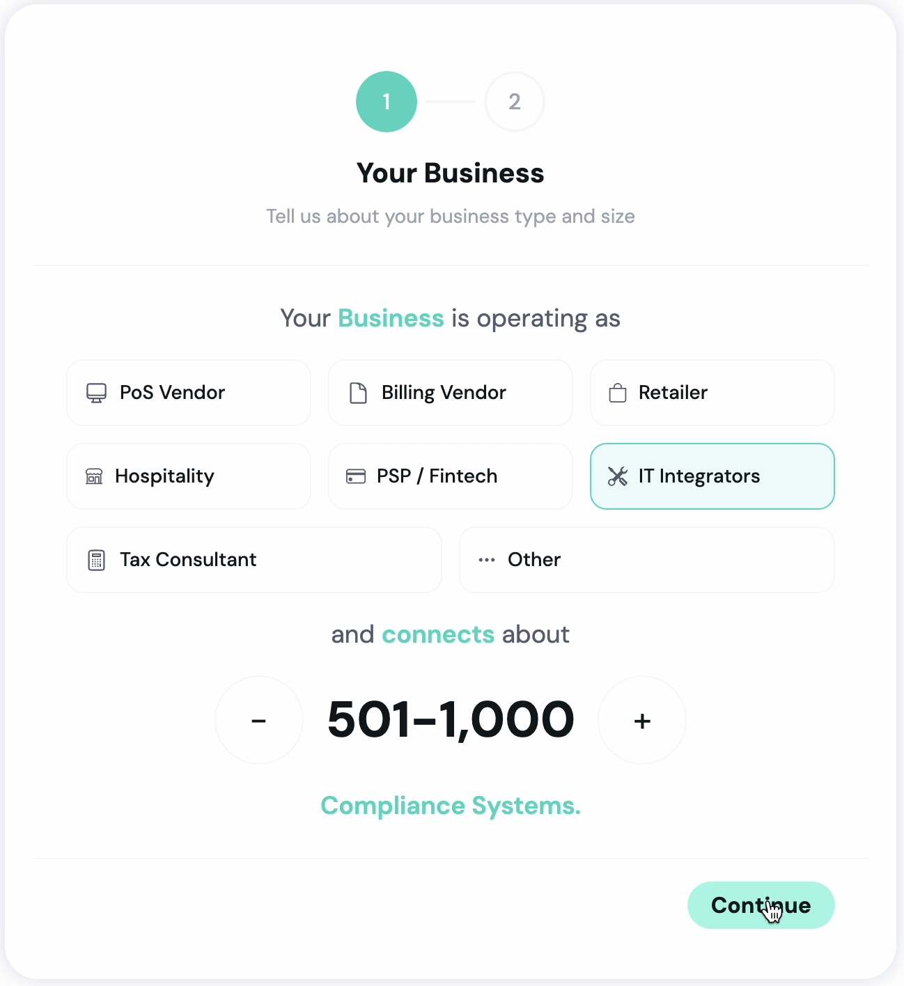 HUB onboarding questionnaire