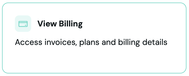 View Billing button in fiskaly HUB